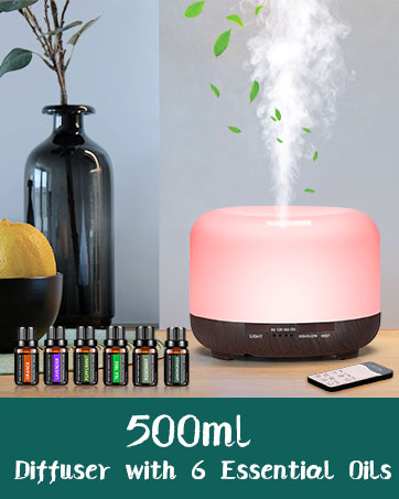 YIKUBEE diffuser with 6 essential oils